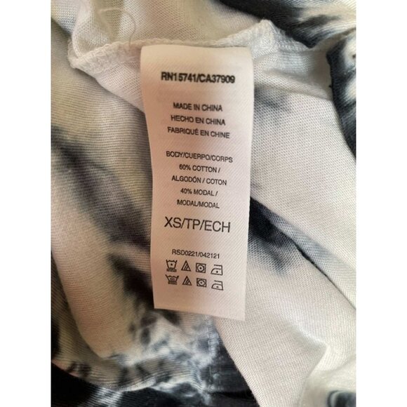 Splendid Tie Dye Cropped T Shirt with Hair Scrunchie X SMALL (3666) - Picture 5 of 7